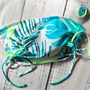 Bandeau bikini top shelf bra padded small white blue green